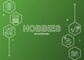 Creative hobbies background with gradient style