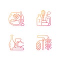 Creative hobbies gradient linear vector icons set