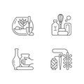 Creative hobbies linear icons set