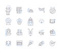 Creative hobies outline icons collection. Painting, Crafting, Sewing, Gardening, Writing, Doodling, Chalk-Art vector and Royalty Free Stock Photo