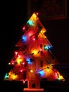 Unique Christmas tree made from circuit board and colorful lights Royalty Free Stock Photo