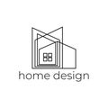 Creative home design logo with abstract line