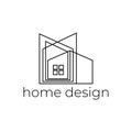 Creative home design logo with abstract line Royalty Free Stock Photo