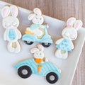 Creative home made Easter rabbit family cookies Royalty Free Stock Photo