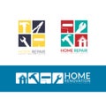 Creative home repair concept, logo design template isolated