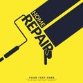 Creative home repair and painting concept, logo design template