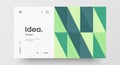 Horizontal responsive web design project layout. Abstract geometric pattern banner mock up. Landing page block vector template.