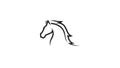 Creative Abstract Horse Head with lines handrawing like Logo Vector Icon Design Symbol Illustration Royalty Free Stock Photo