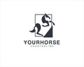 Creative Horse logo design and unique animal concept, can be used as a sign, app Icon or symbol, multi-layer vector and easy to Royalty Free Stock Photo