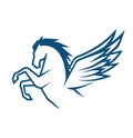 creative horse pegasus logo vector design Royalty Free Stock Photo