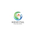 Creative hospital health company logo color illustration design template vector