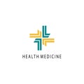 Creative hospital health company logo color illustration design template vector