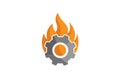 Creative Hot Gear Fire Logo Vector Design Illustration Royalty Free Stock Photo