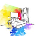 Creative hotel room - colorful apartment