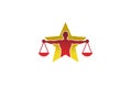 Creative Human Body Law Balance Star Logo