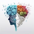 creative human brain designer with one side representation hard skills and soft skills concept Royalty Free Stock Photo