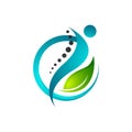 creative human health care physiotherapy chiropractic concept logo design