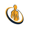 creative human spinal chiropractic physiotherapy logo design. health care medical template Royalty Free Stock Photo