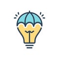 Color illustration icon for Creative, cleverness and genius