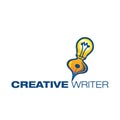 Creative icon illustration of a lightbulb & a fountain pen