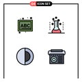 4 Creative Icons Modern Signs and Symbols of abc, science, school, hospital, structure