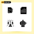 4 Creative Icons Modern Signs and Symbols of agrement, decorate, deal, record, interior Royalty Free Stock Photo