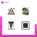 4 Creative Icons Modern Signs and Symbols of alert, chemical funnel, road, nature, filter