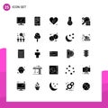 25 Creative Icons Modern Signs and Symbols of analysis, thermometer, coding, temperature, save