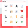 16 Creative Icons Modern Signs and Symbols of anchor, living, data storage, home, network