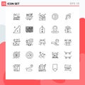 25 Creative Icons Modern Signs and Symbols of app, alert, board, market, surfboard