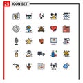 25 Creative Icons Modern Signs and Symbols of app, sucess, love, arrow, mountain