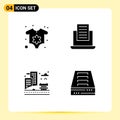 4 Creative Icons Modern Signs and Symbols of baby, park, laptop, city, archive drawer