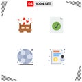 4 Creative Icons Modern Signs and Symbols of bed, football, love bed, selected, contract Royalty Free Stock Photo
