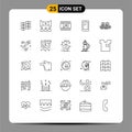 25 Creative Icons Modern Signs and Symbols of belt, android, animation, mobile, phone