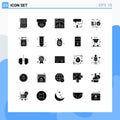 25 Creative Icons Modern Signs and Symbols of bio, roller, internet, paint roller, share