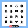 16 Creative Icons Modern Signs and Symbols of biology, soldier, medicine, military, army