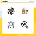 4 Creative Icons Modern Signs and Symbols of business, jump, management, charge, skipping