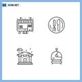 4 Creative Icons Modern Signs and Symbols of buy, city, marketing, kneef, astronaut