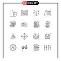16 Creative Icons Modern Signs and Symbols of calc, tips, arrow, marketing, advertising tips