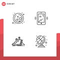 4 Creative Icons Modern Signs and Symbols of cell, development, grow, layout, career