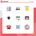 9 Creative Icons Modern Signs and Symbols of chart, technology, hand bell, products, electronics