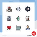 9 Creative Icons Modern Signs and Symbols of chemistry, tshirt, twitter, refree, shirt