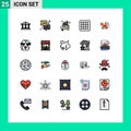 25 Creative Icons Modern Signs and Symbols of chess, advantage, graph, strategy, gird