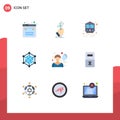 9 Creative Icons Modern Signs and Symbols of circus, web, people, server, analytics