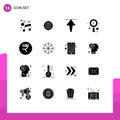 16 Creative Icons Modern Signs and Symbols of coin, zoom, arrow, seo, scan