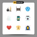 9 Creative Icons Modern Signs and Symbols of commerce, energy, earth, lab, chemicals Royalty Free Stock Photo