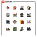 16 Creative Icons Modern Signs and Symbols of cover, catalog, clip, pencile, education