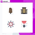 4 Creative Icons Modern Signs and Symbols of cream, viral, sweet, office, plumber