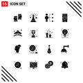 16 Creative Icons Modern Signs and Symbols of crown, mobile application, abilities, mobile, recruitment