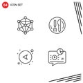 4 Creative Icons Modern Signs and Symbols of data, direction, machine, kneef, left